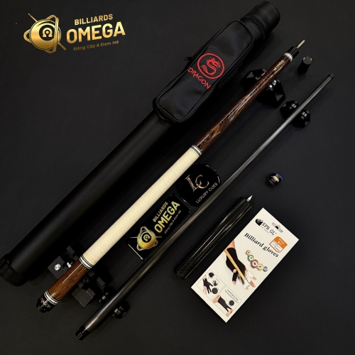 Cơ Bida Lỗ Dragon Special BO Ngọn Full Carbon (Tặng Kèm Full Phụ Kiện)