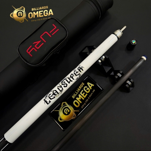 Leadsuper Dragon White | Cơ Bida Lỗ Ngọn Carbon Công Nghệ Black Power DK (Tặng Kèm Phụ Kiện)